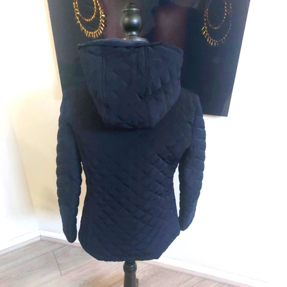 Laundry by Design Women's Navy Blue Hooded Quilted Puffy Jacket Size S/P - Picture 16 of 16